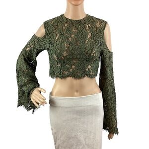 KEEPSAKE the Label Porcelain Lace Top Size S Green